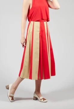 Striped Skirt in Line Print