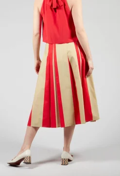 Striped Skirt in Line Print