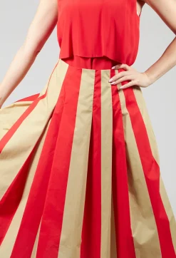 Striped Skirt in Line Print
