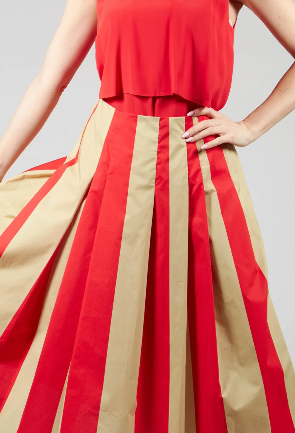 Striped Skirt in Line Print