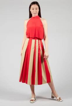 Striped Skirt in Line Print