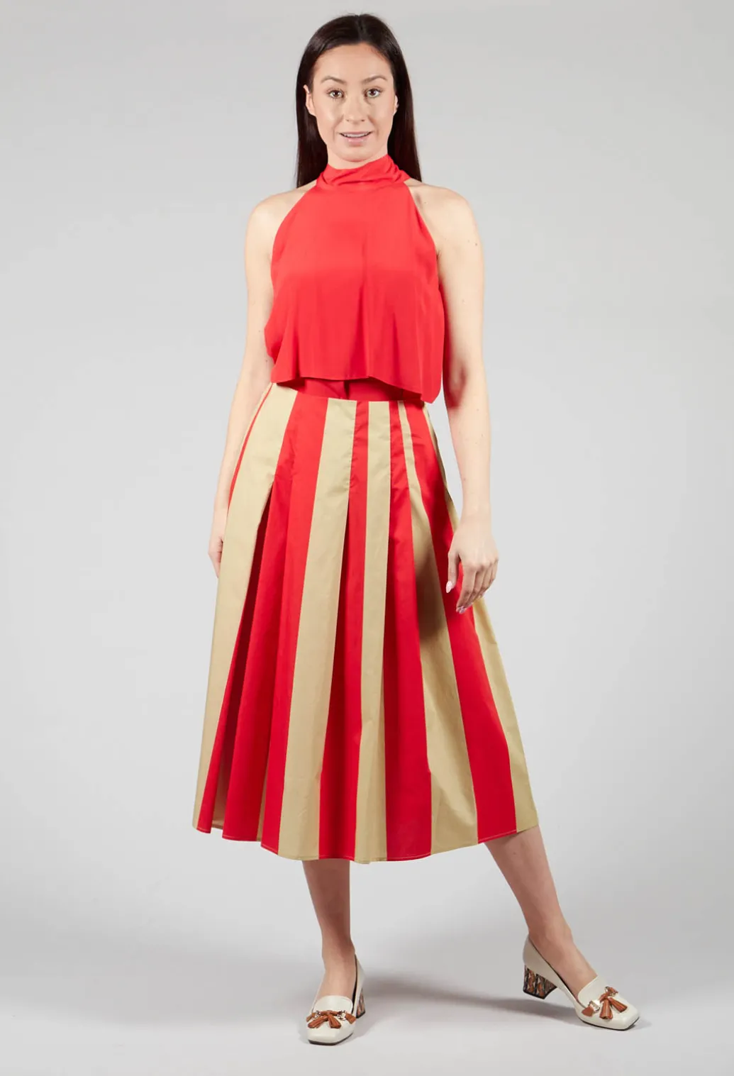 Striped Skirt in Line Print