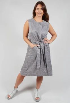 Striped Sleeveless Throw On Jacket in Purple