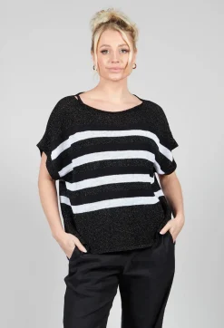Striped Sweater Vest in Black
