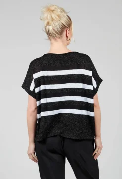 Striped Sweater Vest in Black