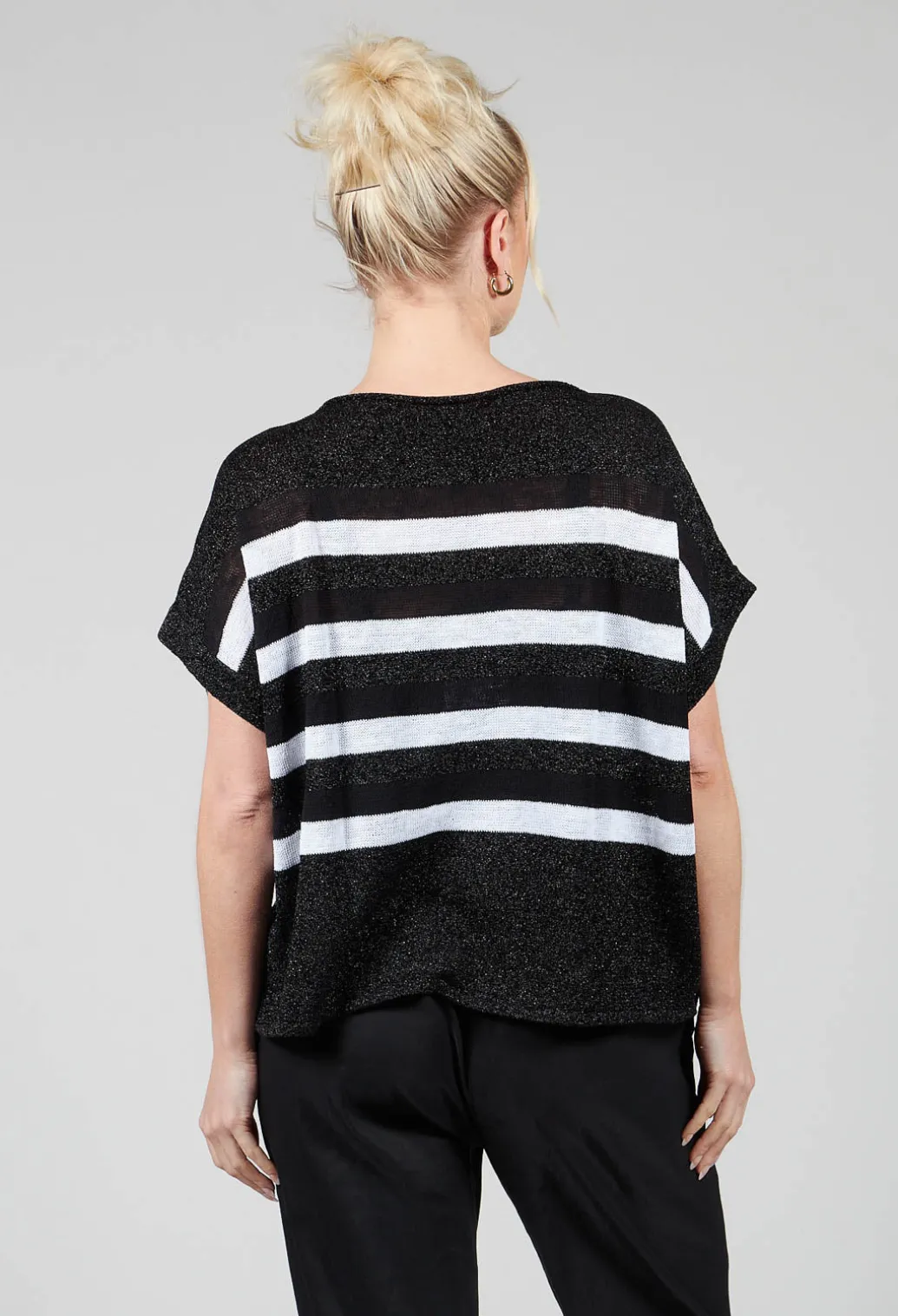 Striped Sweater Vest in Black