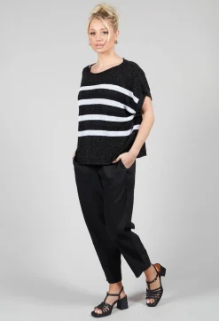 Striped Sweater Vest in Black