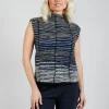 Striped Sweater Vest in Cyan
