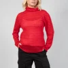 Striped Turtleneck Sweater in Adrenaline Red