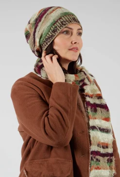 Striped Wool Hat in Greige