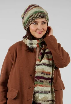 Striped Wool Hat in Greige