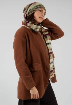 Striped Wool Hat in Greige