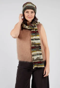 Striped Wool Hat in Taupe