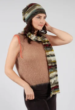 Striped Wool Hat in Taupe