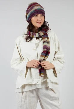 Striped Wool Scarf in Iris