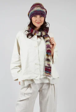 Striped Wool Scarf in Iris