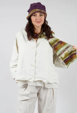 Striped Wool Scarf in Olive