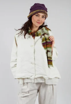 Striped Wool Scarf in Olive