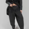 Structured Balloon Leg Trousers in Pewter