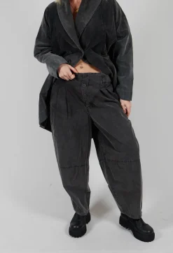 Structured Balloon Leg Trousers in Pewter