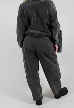 Structured Balloon Leg Trousers in Pewter