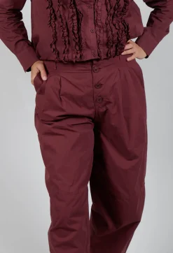 Structured Balloon Leg Trousers in Intense Rust