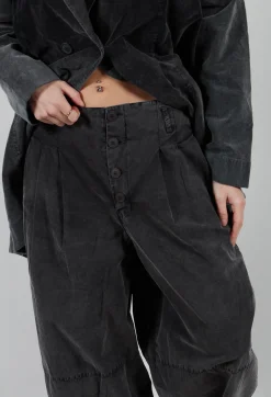 Structured Balloon Leg Trousers in Pewter