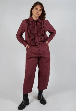 Structured Balloon Leg Trousers in Intense Rust