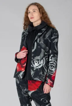 Structured Blazer in Rose Print