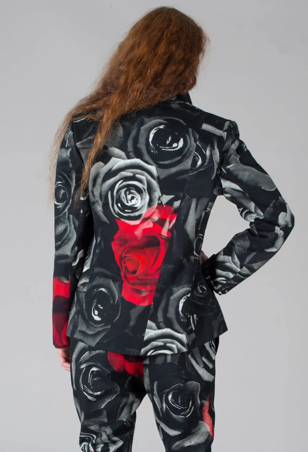 Structured Blazer in Rose Print