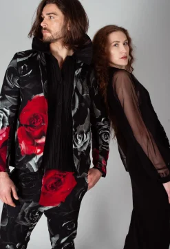 Structured Blazer in Rose Print