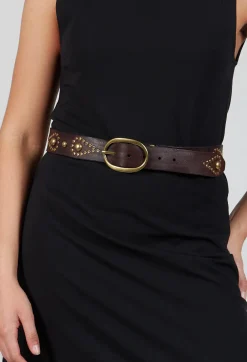 Studded Belt in Brown