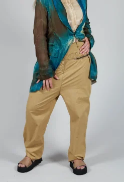 Studded Trousers in Khaki
