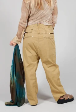 Studded Trousers in Khaki