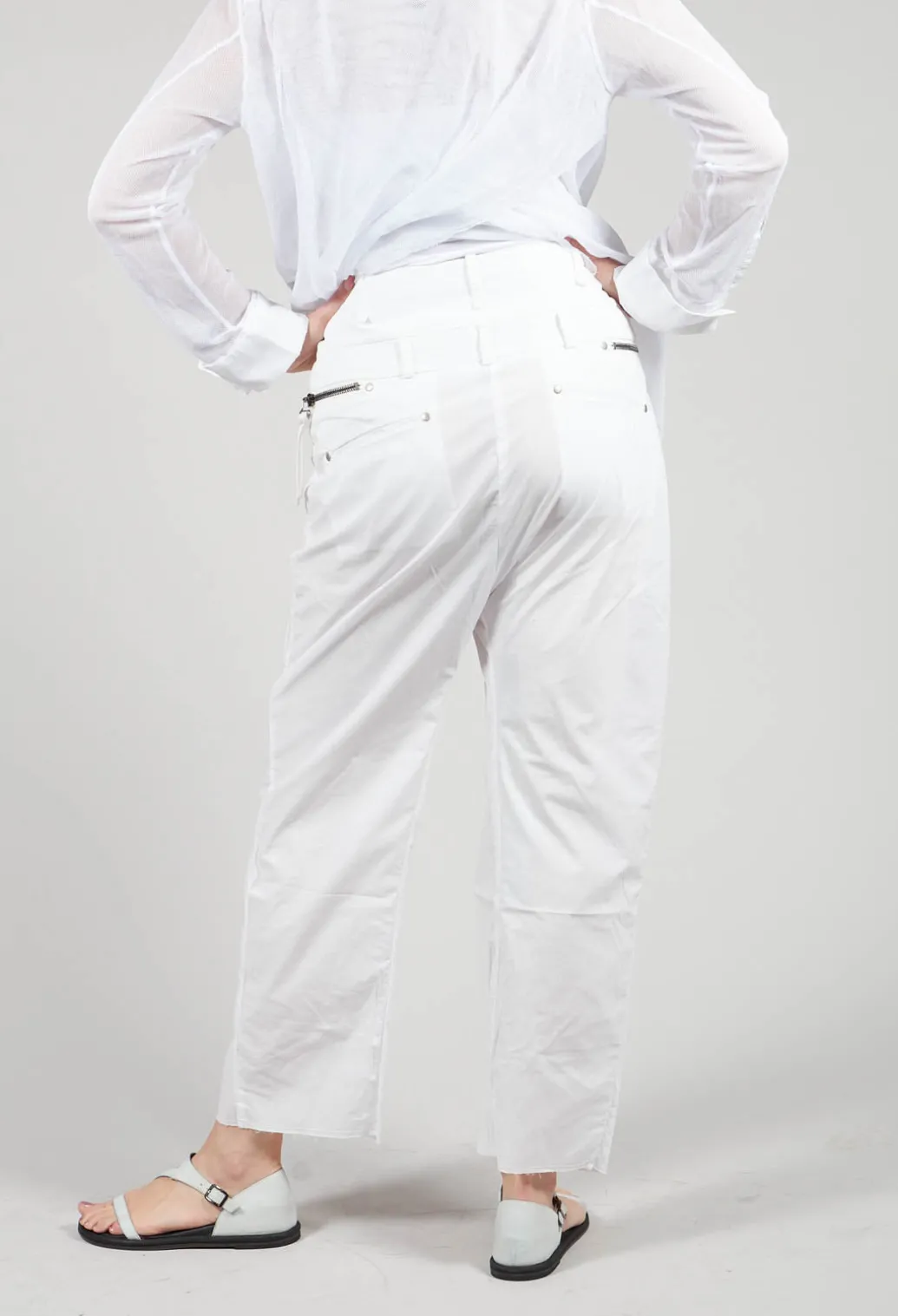 Studded Trousers in White