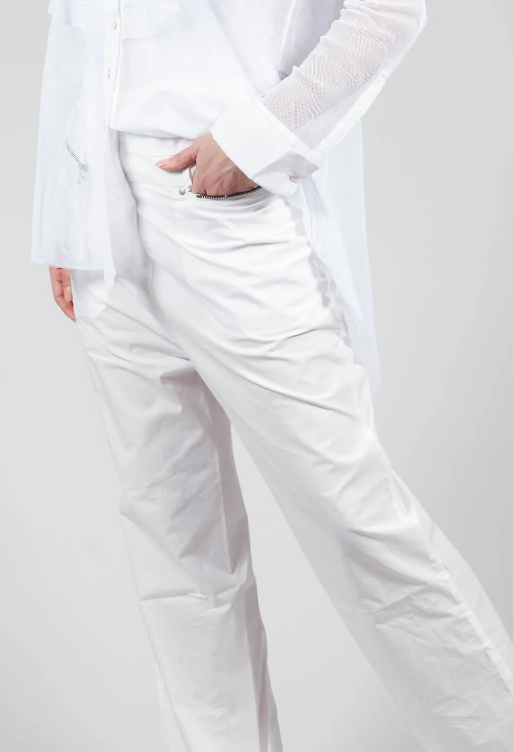 Studded Trousers in White