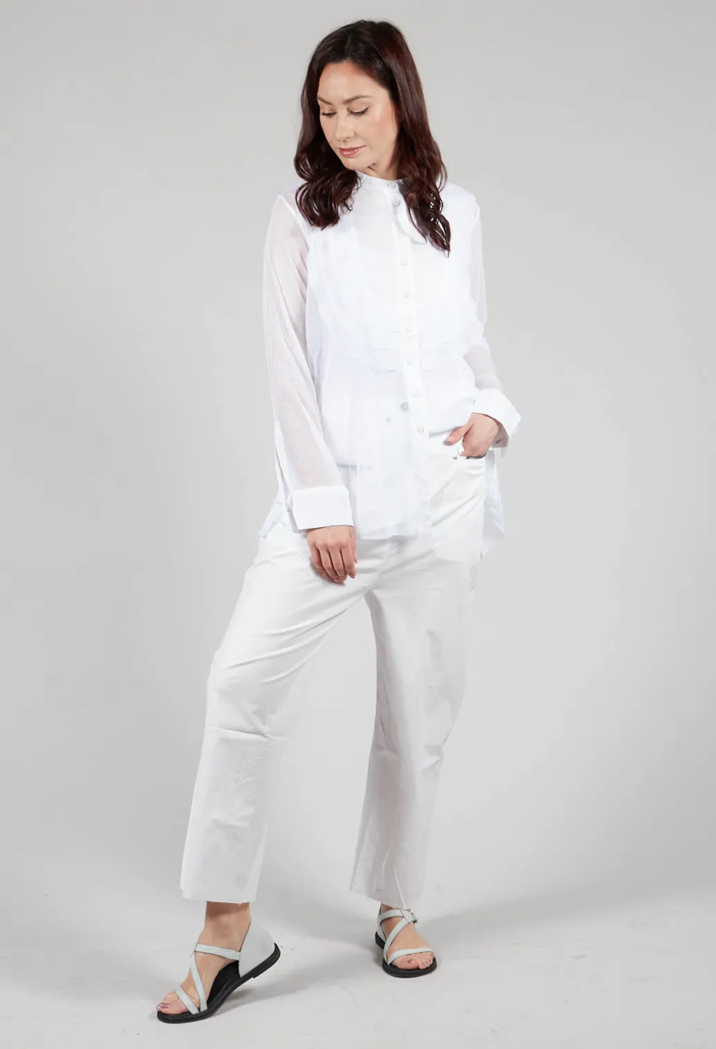 Studded Trousers in White