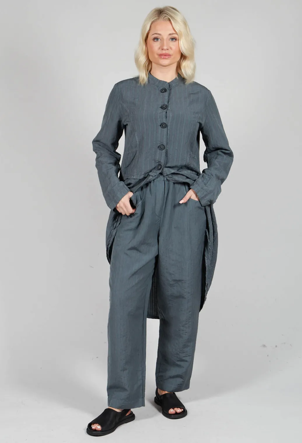 Subtle Stripe Trousers in Grey
