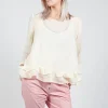Surcouf Cropped Blouse with Underlay in Powder