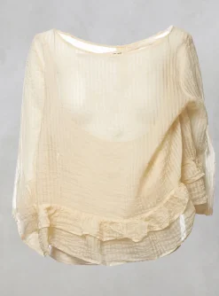 Surcouf Cropped Blouse with Underlay in Powder