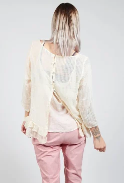 Surcouf Cropped Blouse with Underlay in Powder