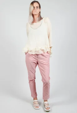 Surcouf Cropped Blouse with Underlay in Powder