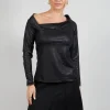 Surplice Pala Top in Black