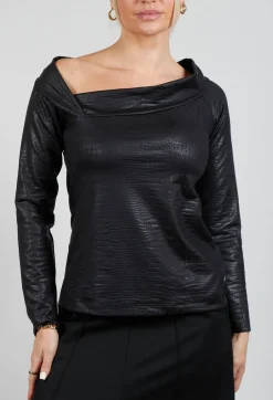 Surplice Pala Top in Black
