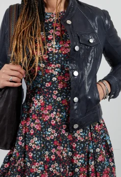 Suspense Leather Jacket in Off Black