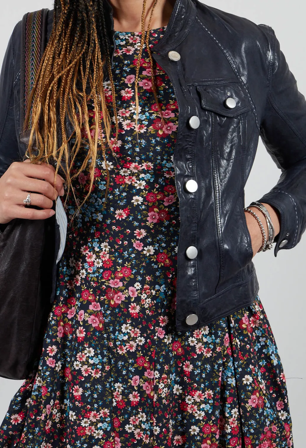 Suspense Leather Jacket in Off Black