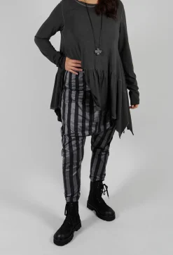 T Pant Drop Crotch Trousers in Stripe