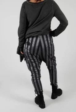 T Pant Drop Crotch Trousers in Stripe