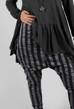 T Pant Drop Crotch Trousers in Stripe