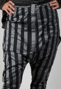 T Pant Drop Crotch Trousers in Stripe